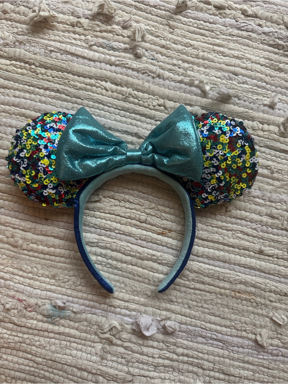 Teal Sequin Minnie Ears Headband